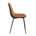 thumbnail image 5 of Pemberly Row Modern Vegan Leather Side Chairs (Set of 2) in Brown, 5 of 7