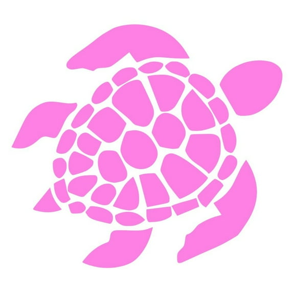 Sea Turtle Vinyl Transfer Decal Sticker for Laptop/Car/Truck/Window/Bumper (Matte Pink, 3in x 2.7in)