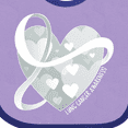thumbnail image 4 of Inktastic Lung Cancer Awareness White Ribbon Around Heart Boys or Girls Baby Bib, 4 of 4