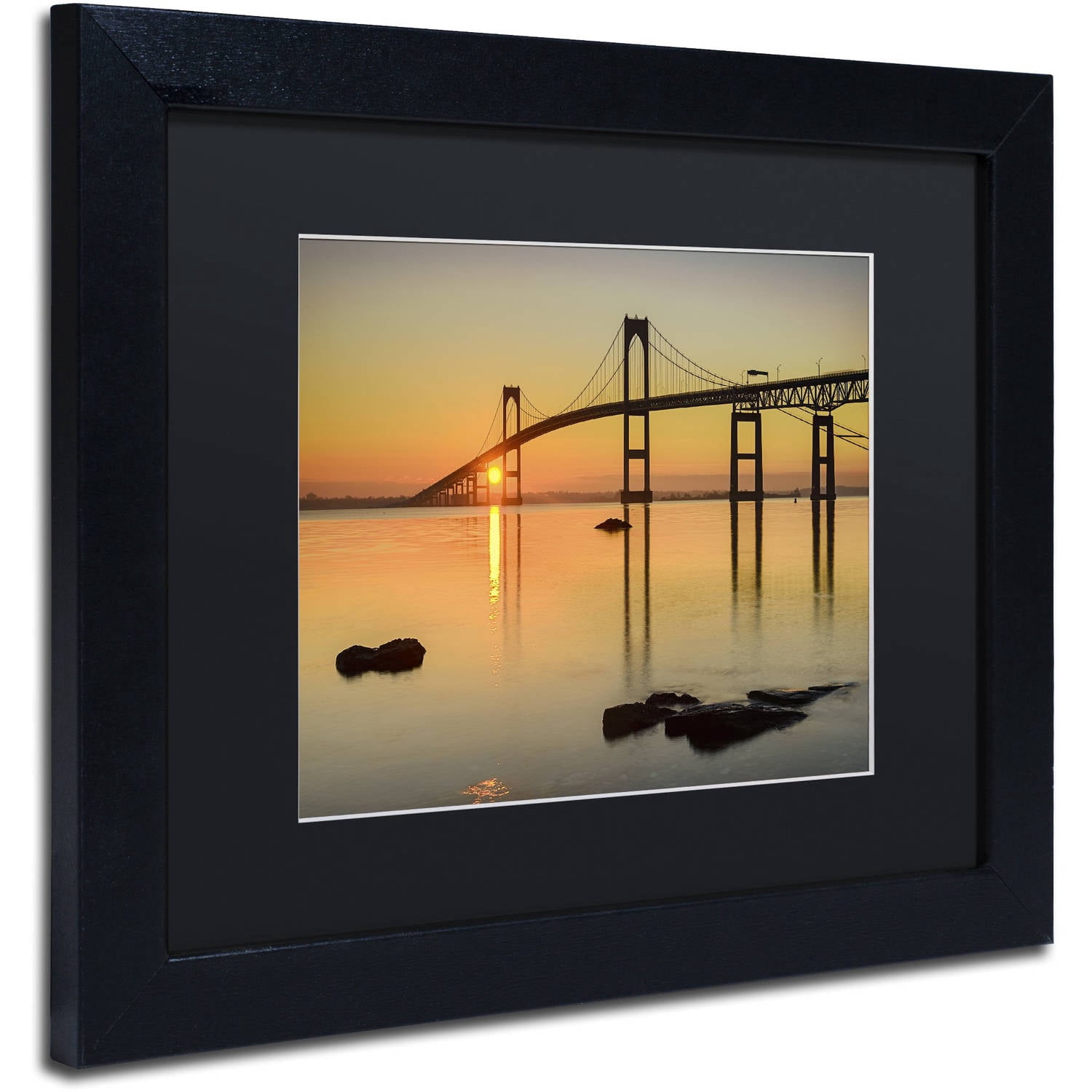 Trademark Fine Art "Newport Morning" Canvas Art by Michael Blanchette Photography Black Matte, Black Frame