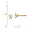 thumbnail image 3 of 14K Yellow Gold Earring Stud Women'S Cubic Zirconia CZ 4 mm, 3 of 3