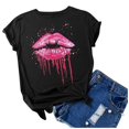 thumbnail image 3 of Birdeem T-Shirt Mode Femme Imprimé Col Rond Manches Courtes Blouse Ample, 3 of 12