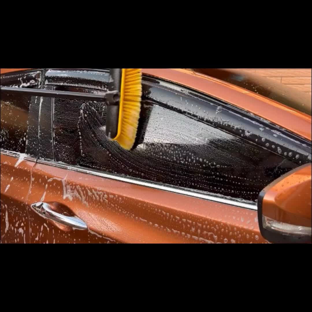 Charefin 62 inch Long Handle Car Wash Brush Kit Car Wash Kit with Tire Brush Window Squeegee Chenille Microfiber Car Detailing Brushes Car Cleaning Brush Kit Supplies for Car Truck SUV RV
