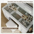thumbnail image 5 of FUSOU 13 Drawers Vanity Desk, Makeup Vanity with Power Outlet, Vanity Table with Mirror and LED Bulbs, 3 Color Lighting Modes, Glass Top, Dressing Table for Bedroom, 5 of 9