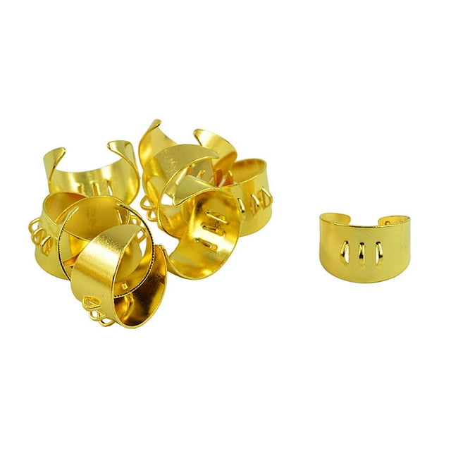 KLKCMS 10pcs Adjustable 3 Loops Blank s Base Settings Findings for Jewelry Making Gold
