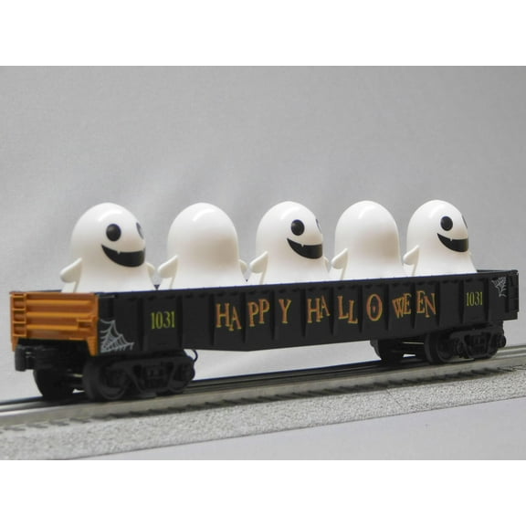 M.T.H. Electric Trains MTH RAILKING Halloween Gondola CAR with Flickering Lighted Ghosts 30-72226