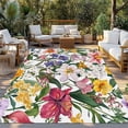 thumbnail image 2 of Vibrant Tropical Floral Outdoor Rug 3x5 Ft - Reversible Patio Rug Outdoor Camping Rugs, Leafy Greenery Multicolored Botanical Indoor Outdoor Area Rugs, Non-Slip Outdoor Carpet Runner for Deck/Porch, 2 of 8