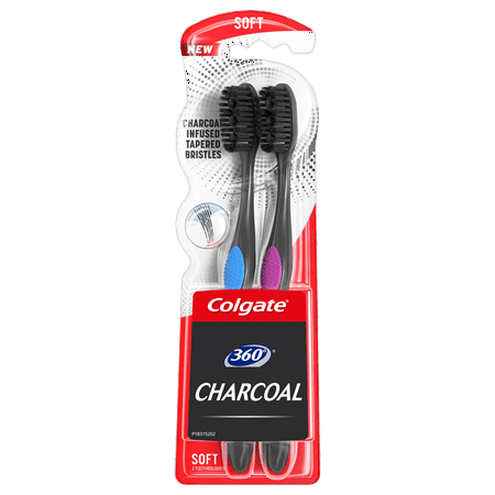 Colgate 360 Charcoal Toothbrush Slimmer Tip Soft Bristles - 2