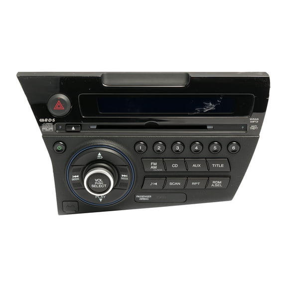 Restored 2011-12 Honda CR-Z AM FM Radio Auxiliary Single Disc CD MP3 Player 39100-SZT-A01 (Refurbished)