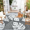 thumbnail image 2 of Yesfashion Carpets Area Rugs Washable 8'*10' Outdoor Plastic Straw Rug Reversible Outdoor Area Rug Waterproof Portable Mat and Rug,Gray White gray 8*10ft, 2 of 7