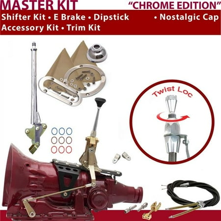 American Shifter 2004R Shifter Kit 6 in. E Brake Cable Clevis Trim Kit Dipstick for D4C6C