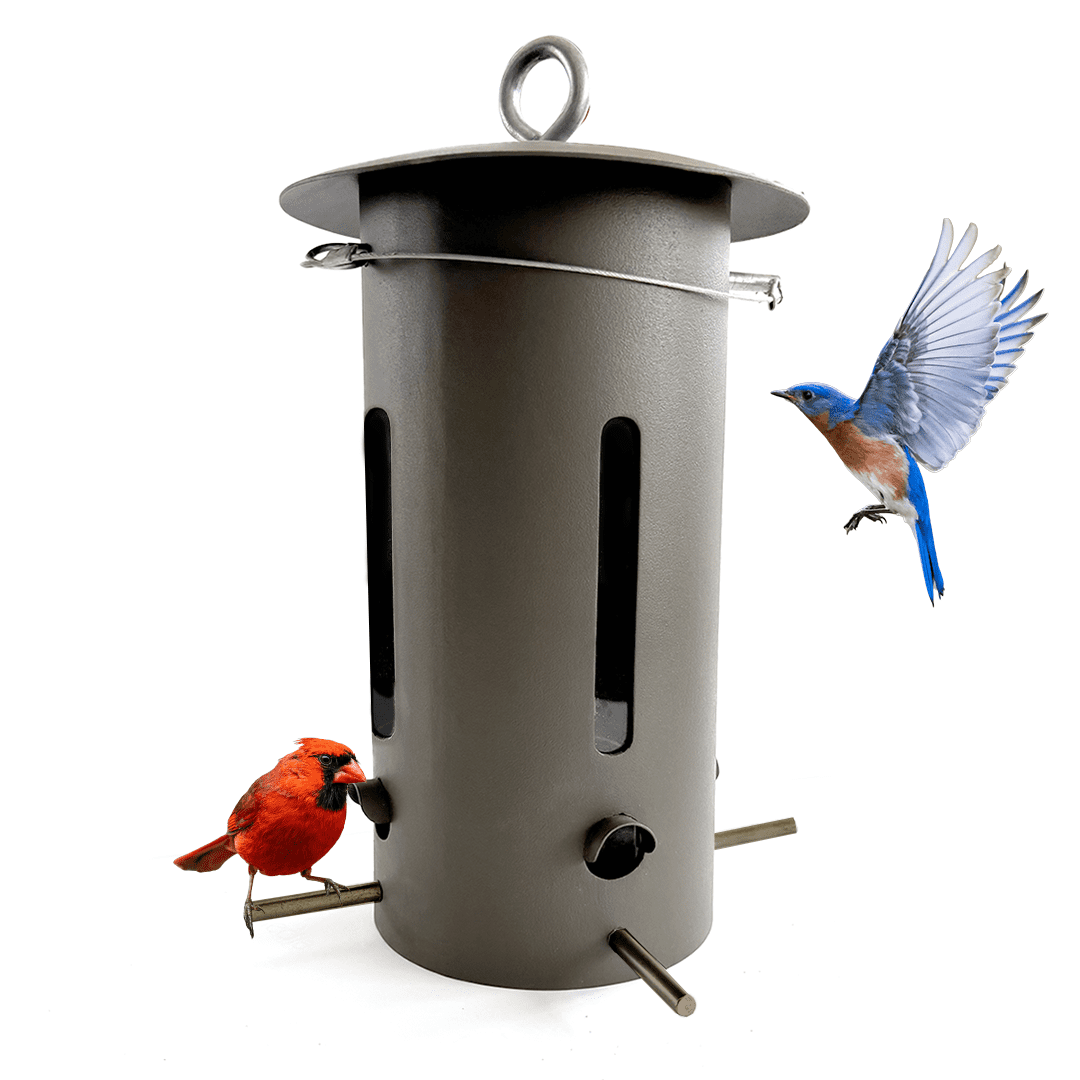 Birds Choice Bear Proof Tube Bird Feeder, 8" W x 15" H, Brown