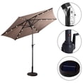 thumbnail image 6 of 9 Feet Patio LED Solar Umbrella with Crank Tilt UV Protection Outdoor Garden Umbrella, 6 of 10