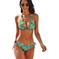 thumbnail image 1 of Faty-T Women's Pineapple Print Swimsuit Tie Side Triangle Bikini Bathing Suits, 1 of 6