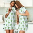 thumbnail image 4 of Fotbe Kawaii Frogs Pattern Women's Cotton Nightgown Sleepwear Short Sleeves Shirt Casual Print Sleepdress, 4 of 6