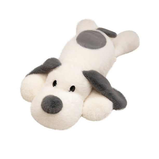 Almohada de peluche con dibujos animados para perros, 60 cm, color blanco y negro