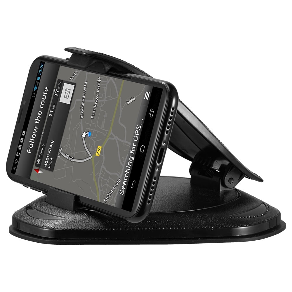 Universal Dashboard/Windshield Solid Cell Phone Holder for Car Compatible with Samsung Galaxy S5/S6/S7/S8 LG（Black） HTC Car Phone Mount 
