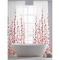 thumbnail image 5 of Red Sheer Curtains 84 Inch Length 2 Panels Set, Polka Dots Watercolor Abstract Art Voile Window Treatment Rod Pocket Curtains Sheers Drapes for Bedroom/Living Room/Kitchen 52"x84"x2, 5 of 7