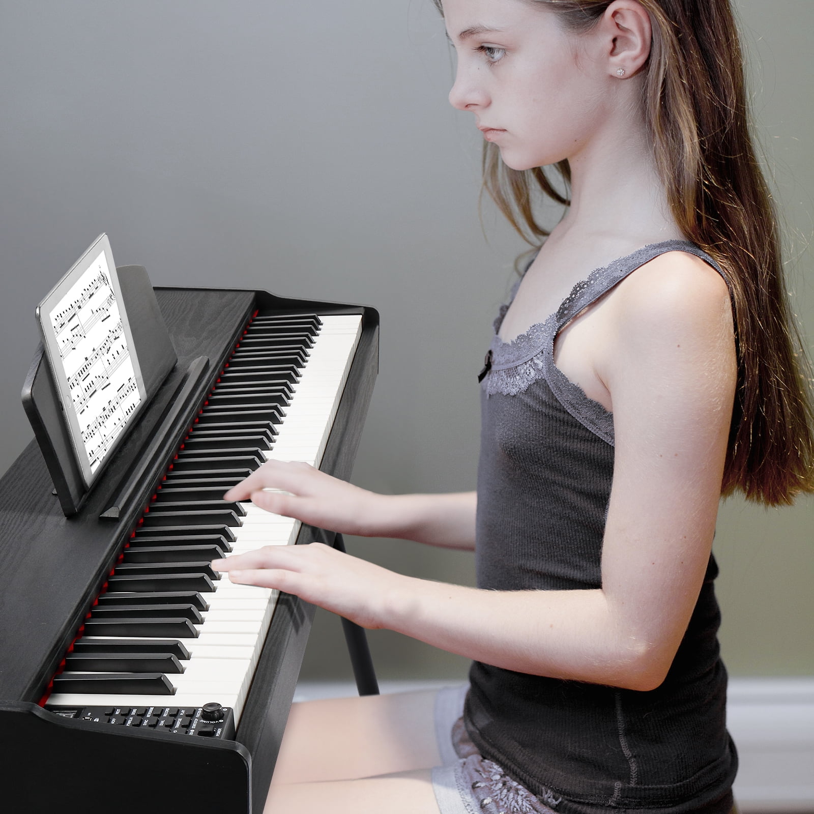 88 Key Standard Full Weighted Keyboards Digital Piano with Metal Stand, Power Adapter, Triple Pedals, Headphone，for All Experience Levels, Black