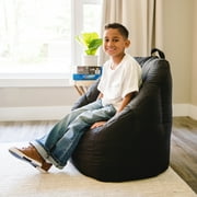 Big Joe Joey Bean Bag Chair for Kids/Teens, 2.5 ft Smartmax Lounge Chair, Easy-Clean & Lightweight, Black