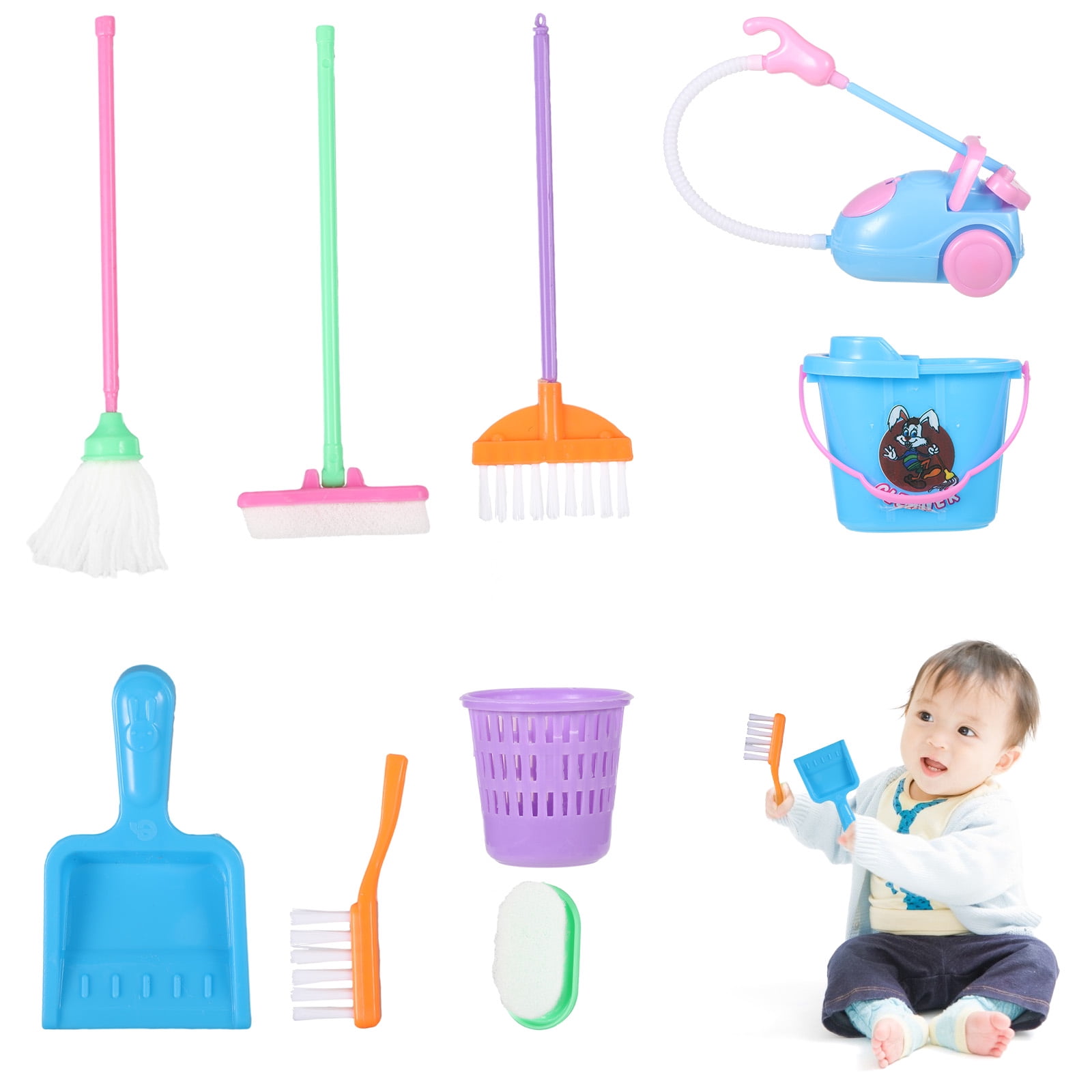 Jindong Maison de Jeu de Simulation pour Enfants Petits Appareils Jouets Effets Sonores Balai Jouets Éducatifs