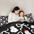 thumbnail image 4 of Manfei Christmas Snowman 7pcs Bedding Comforter Set,Kawaii Bow Queen Bedding Sets Super Cozy,Happy New Year Queen Sheet Sets,Ultra Soft Kawaii Home Decor,Reversible, 4 of 8