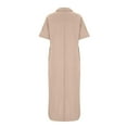 thumbnail image 6 of Summer Large Size Long Dresses for Womens 2025 Fashion Casual Solid Color Loose Pocket Lapel Dress, 6 of 6