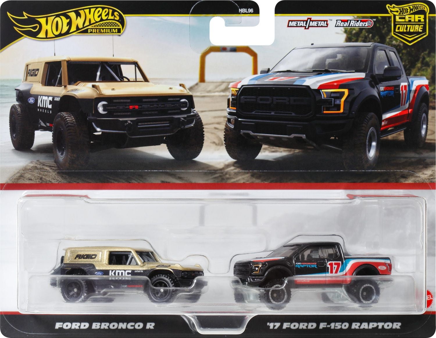Hot Wheels Car Culture Ford Bronco R & '17 Ford F-150 Raptor véhicule 2pk