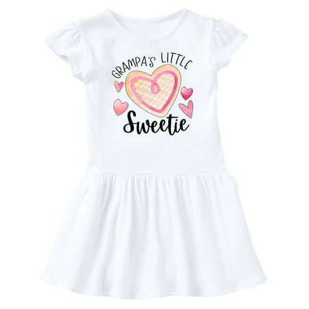 

Inktastic Grampa s Little Sweetie with Pink Heart Cookie Gift Baby Girl Dress