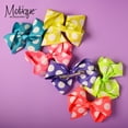thumbnail image 3 of 6 Inch Grosgrain Hair Bow Hair Clip for Girls- Large Dots, 3 of 5