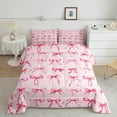 thumbnail image 2 of Manfei Ribbon Bow Tie Bedding Twin Comforter Set,Princess Bowknot Down Comforter,Pink Bedding Sets Twin with Comforter,Lightweight Room Decorative Reversible,2 Pieces, 2 of 8
