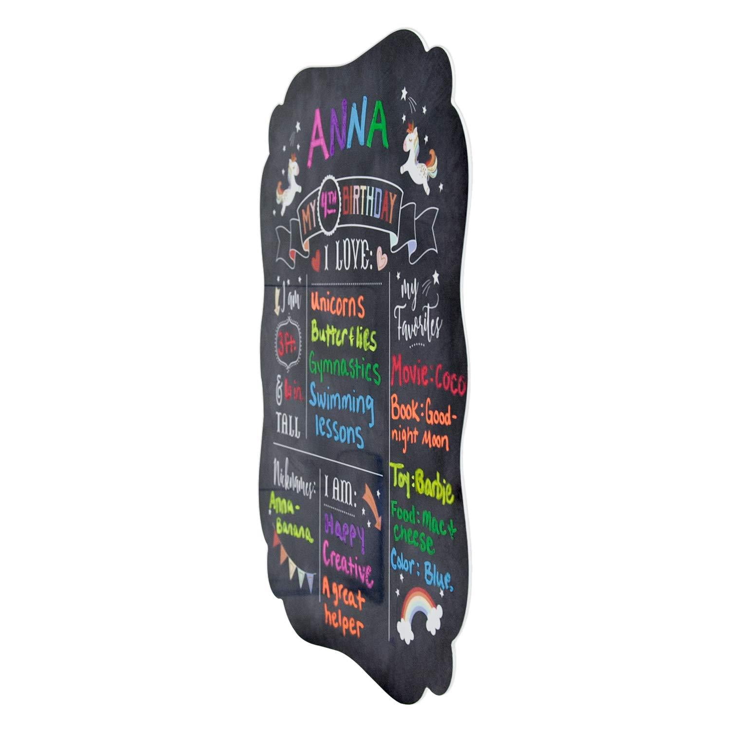 Confetti Birthday Milestone Chalkboard - 12x10 Inch Reusable Dry Erase Photo Prop For Babies & Toddlers - View #6