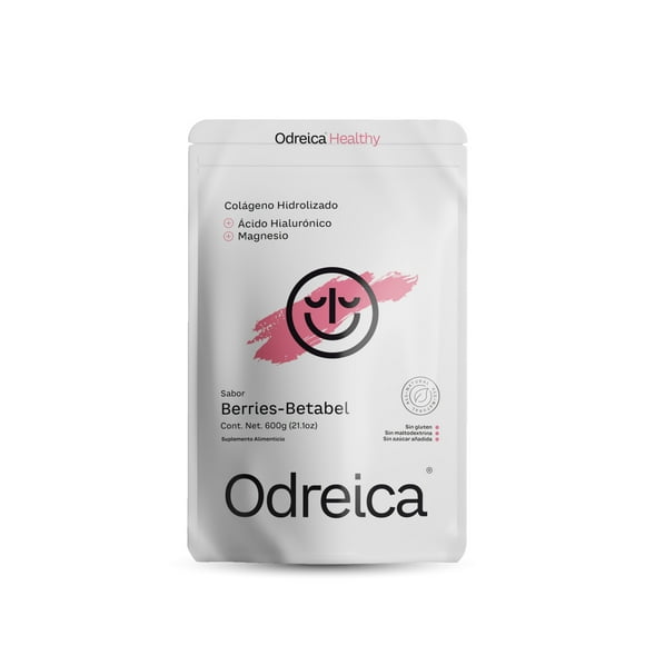 Colágeno Hidrolizado - La mezcla ideal de colágeno hidrolizado, ácido hialurónico, y magnesio. Con propiedades antioxidantes y Fibra (Suplemento Alimenticio) (Berries-Betabel) 600 g Odreica Colágeno Hidrolizado Odreica