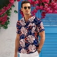 thumbnail image 2 of HAOMEILI Men's Hawaiian Shirt Short Sleeve Floral Button Down Shirts Tropical Holiday Beach Shirts, 2 of 7