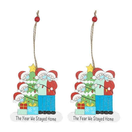 

TUOBARR Christmas Drcoration 2PC 2022 Christmas Tree Wooden Pendant Christmas Wishes