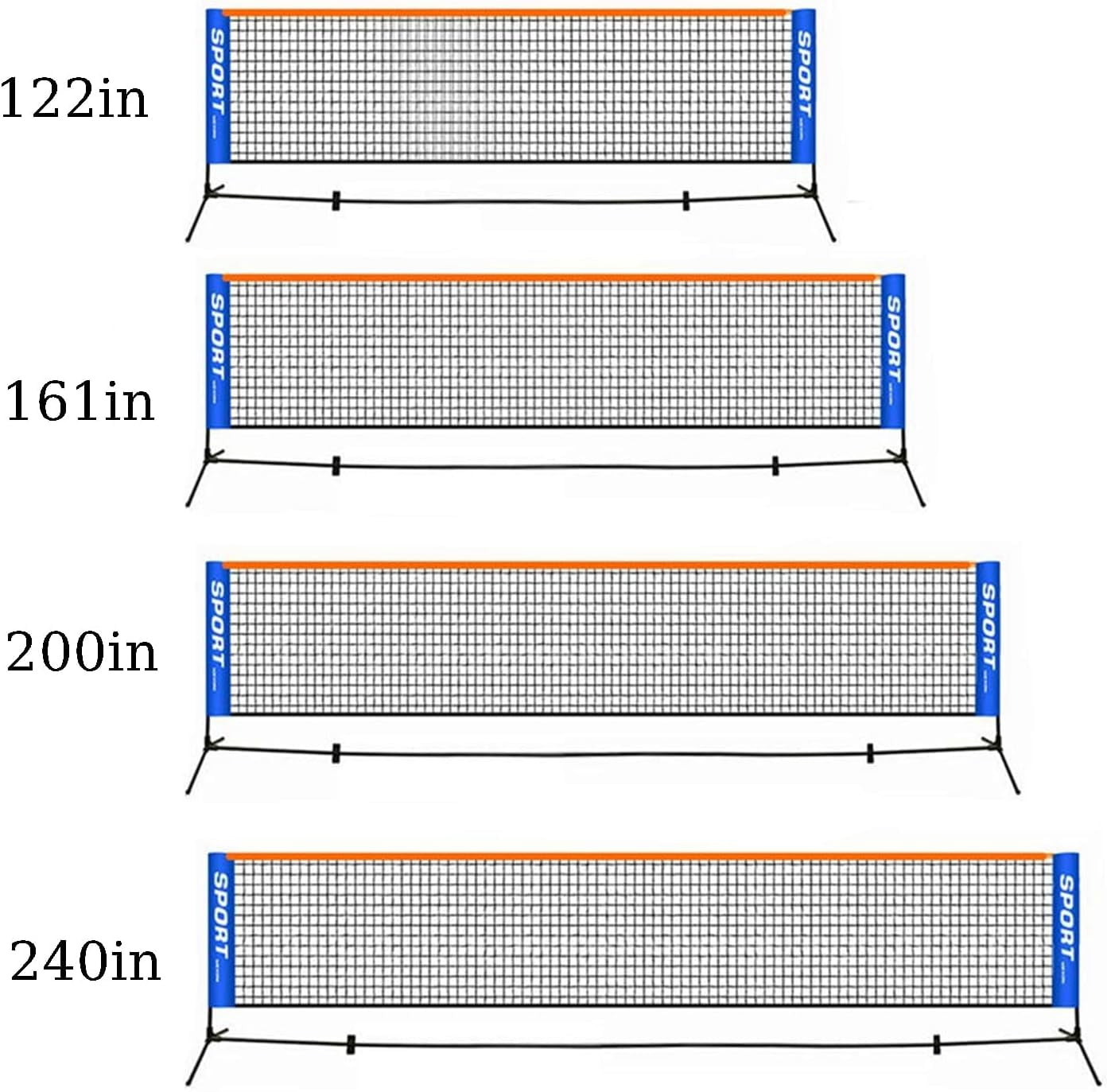 Volleyball Net Outdoor,Badminton Net,Easy Setup Nylon Sports Net Without Poles - for Indoor or Outdoor Court, Beach, Driveway