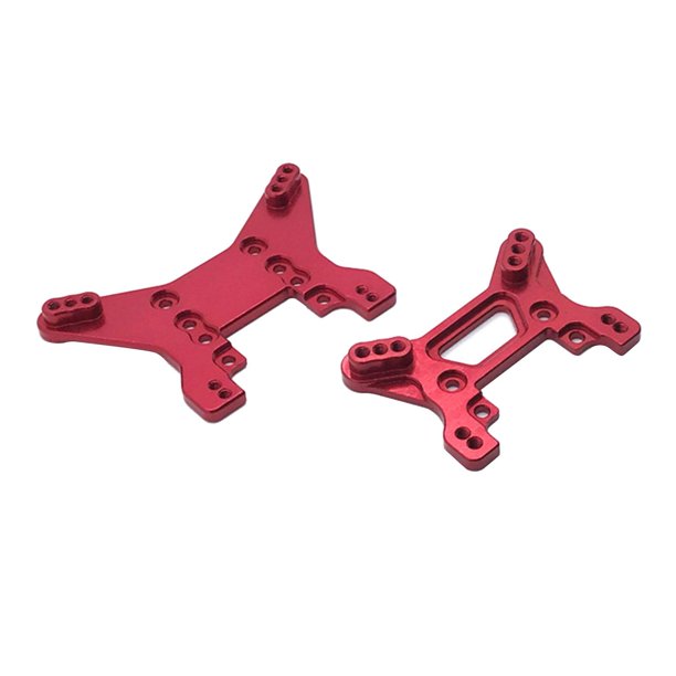 Soportes de torres de choque para WLtoys 104001 1/10 Scale RC Truck Car DIY rojo Sunnimix Soportes para torres de choque