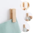 thumbnail image 5 of unbranded 4pcs Solid Wood Towel Rack Hook Door Back Hook Rack Bathroom Punch-free Wall Hanger, 5 of 8