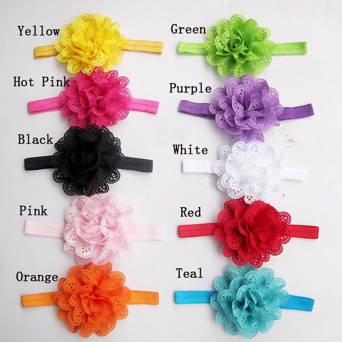 10 pcs Girl Baby Toddler Flower Headband Hair Bow Band Headwear Accessories new. 