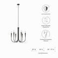 thumbnail image 4 of Penrose 6-Light Chandelier, Black, 4 of 10
