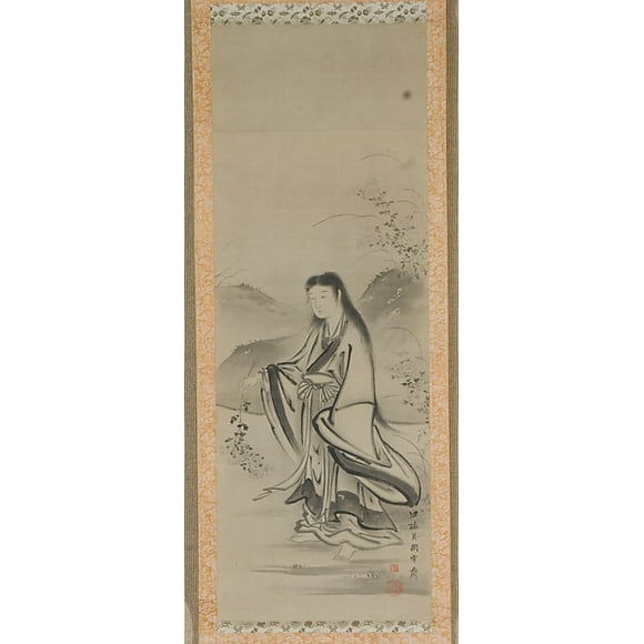 Kiku Jido (chrysanthème garçon) affiche imprimée par tsukioka sessai (japonais 1761 121839) (18 x 24)