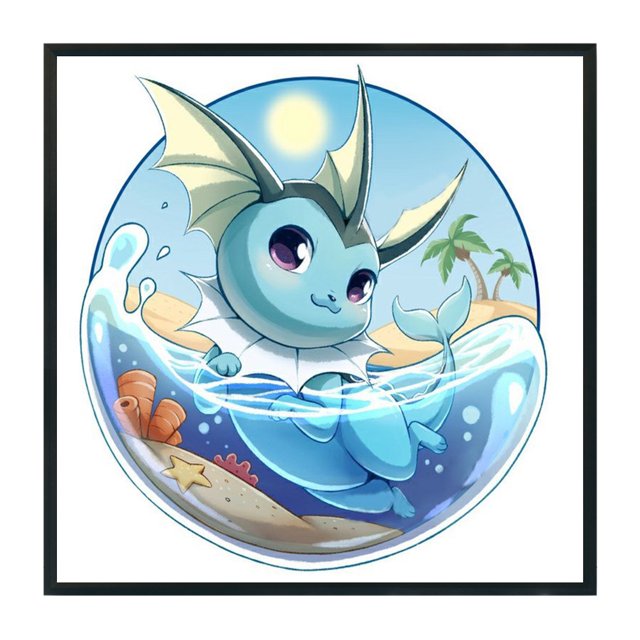 Cuadros Decorativos Punto de cruz completo 11CT Hilo de algodón DIY Vaporeon Kits de bordado impresos (2) Wdftyju embutido en tela