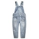 thumbnail image 2 of Overoles de Mezclilla Rasgados Para Niñas y Biños, Pantalones Vaqueros de Algodón Desgastados Lavados, KIDSCOOL SPACE, Gris Claro, 10-11 Años, 2 of 7
