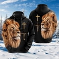 thumbnail image 4 of Sudadera con capucha con estampado 3D de león cruzado para hombre, ropa de moda Harajuku, sudaderas con gráficos de animales, chándal informal para niño, regalo para mujer, tops, 4 of 5