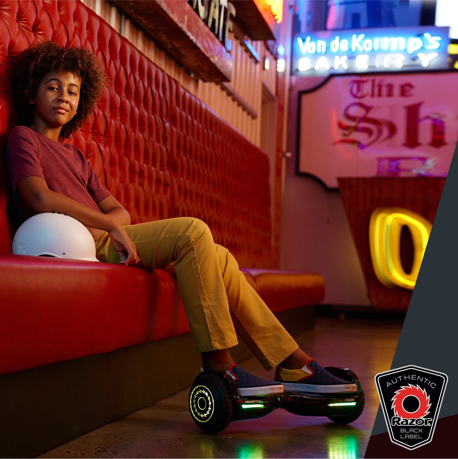 Razor Black Label Hovertrax - Black with Decals, Self-balancing Hoverboard for Child Ages 8+
