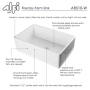 ALFI brand AB510-W White 30 Contemporary Smooth Apron Fireclay Farmhouse Kitchen Sink