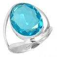 thumbnail image 1 of 925 Silver Ring For Women - Men Blue Quartz Stone Silver Ring Size 8 December Birthstone Hand Made Silver Ring Size 8 Gift For Girl Friend On Friendship Day 925 Gemstone Silver Jewelry, 1 of 5