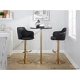 thumbnail image 3 of LumiSource Gold Metal, Black PU Boyne Adjustable Barstool - Set of 2, 3 of 6