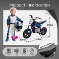 thumbnail image 4 of Okybaby 24V Kids Ride On Electric Dirt Bike, 200W High Speed Hub Electric Motorcycle, Max Speed 10MPH, Rear Spring Suspension, Kids Motorbike with Bluetooth&Horn For Kids Aged 5-15,Blue, 4 of 8