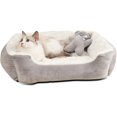 thumbnail image 1 of Cama para Perros Cojín Relajante para Perros De Cintura Media Cama para Gatos Lavable Cojín para Gatos Indestructible Cama para Gatos De Felpa Gris 56 * 46 * 17 Cm, 1 of 4